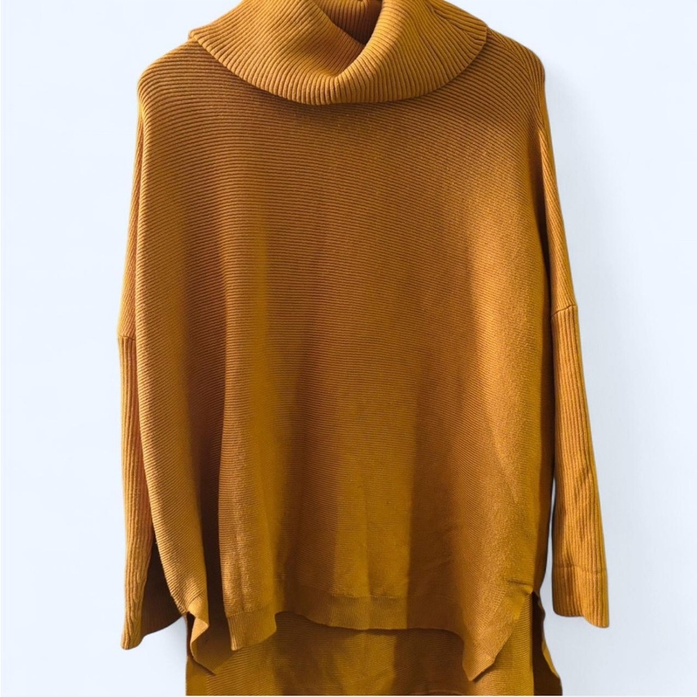 Elegant Mustard Cowl Neck Sweater Dress